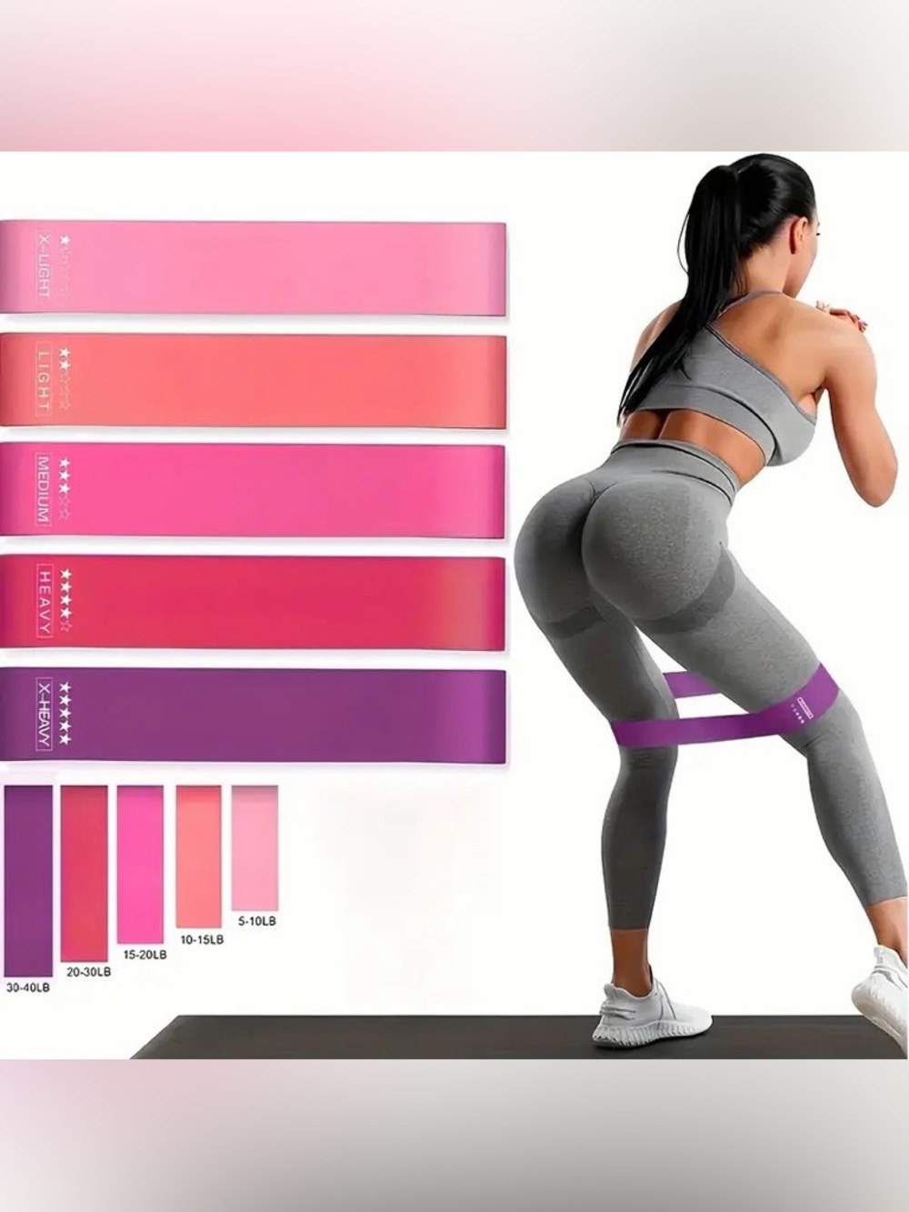 Resistance Loop Bands - Set of 5 (Pink to Purple)